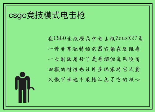 csgo竞技模式电击枪